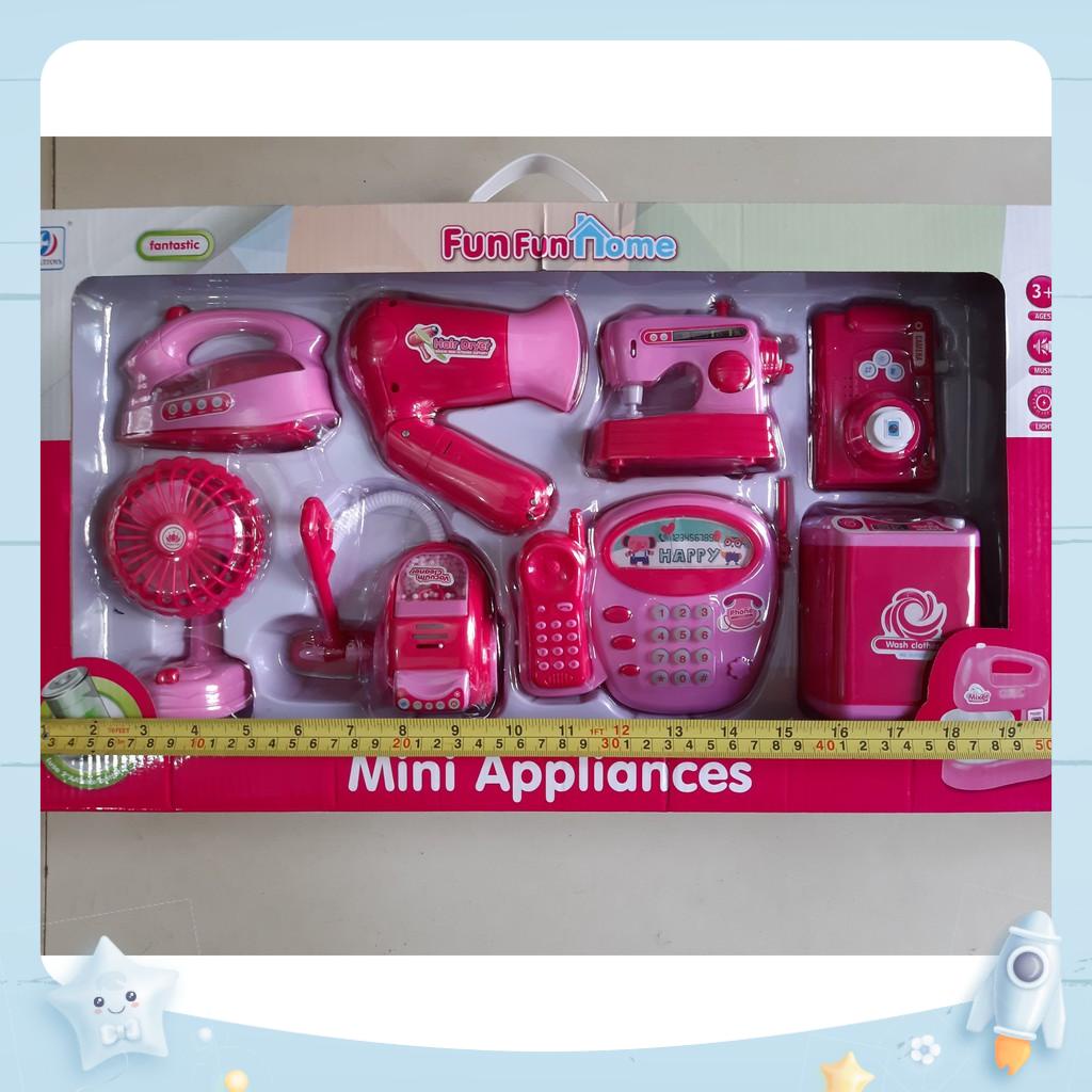 ĐỒ CHƠI BỘ DỤNG CỤ GIA ĐÌNH - 8 MÓN - Bộ nhà bếp mini có pin - anhma84 store tphcm