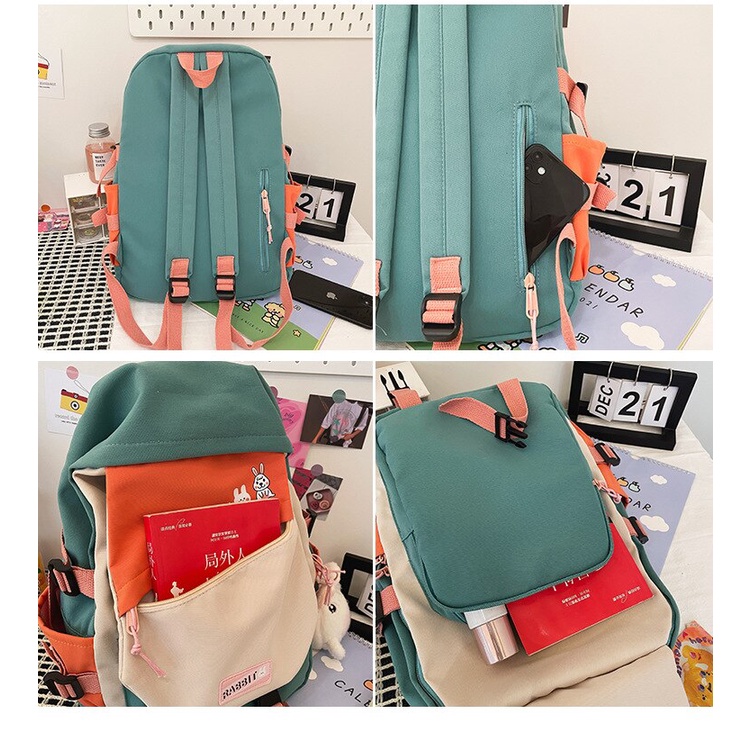 Ba lô Chuwanglin chất nylon phong cách kawaii trẻ trung cho nữ