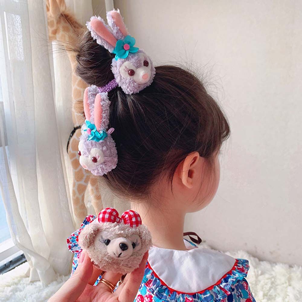 Dây Cột Tóc Co Giãn Đính Búp Bê Nhồi Bông Thời Trang Cho Bé Gái