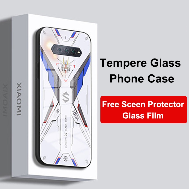 Dành Cho Cá Mập Đen 4 4s Ốp Lưng Kính Cường Lực Full Cover GUNDAM Thiết Kế Dành Cho Xiaomi BlackShark4 Pro Dành Cho Cá Mập Đen 4s Pro 4sPro