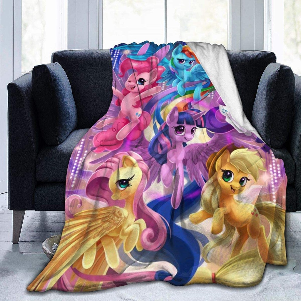 Chăn Lông Cừu Siêu Mềm Siêu Nhẹ In Hình Ngựa Pony Dễ Thương Cho Người Lớn Và Trẻ Em