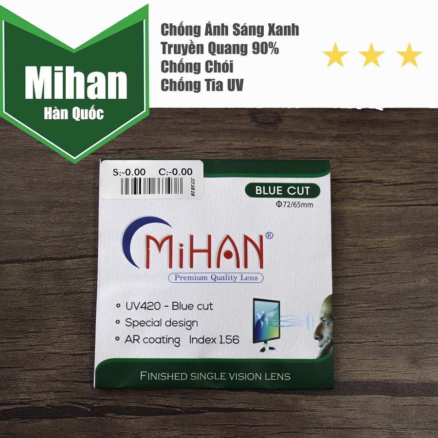 Mắt kính cận nam nữ EYE PLUS Mihan chống ánh sáng xanh, tia uv chính hãng