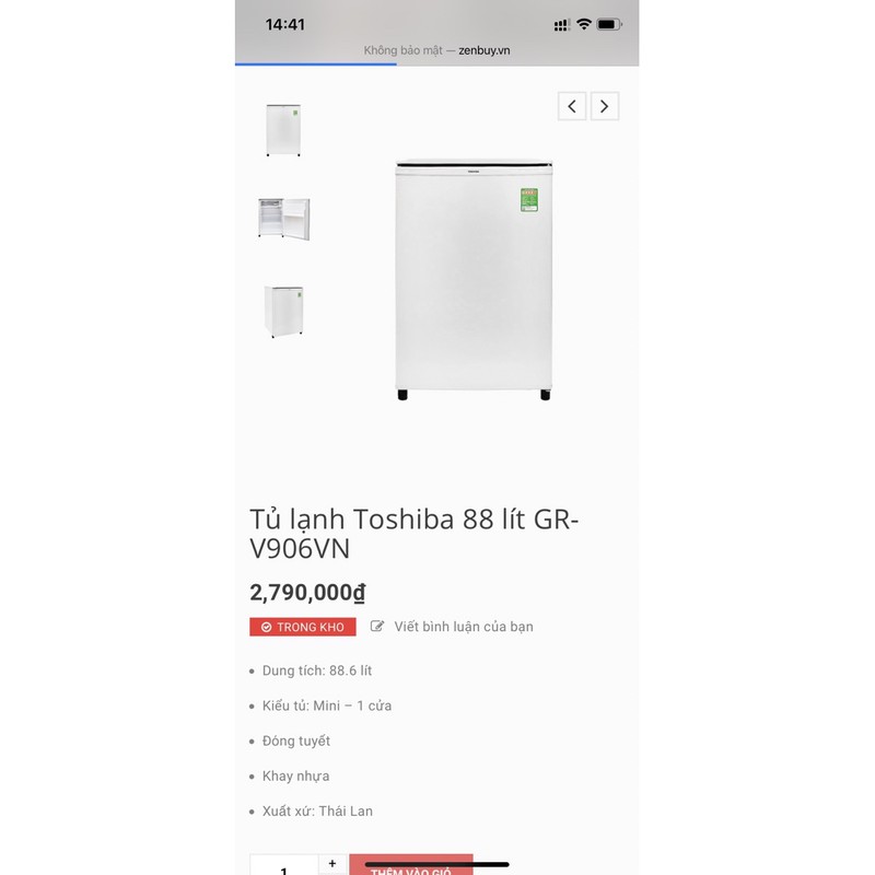 TỦ LẠNH TOSHIBA GR-V906VN 88,6L