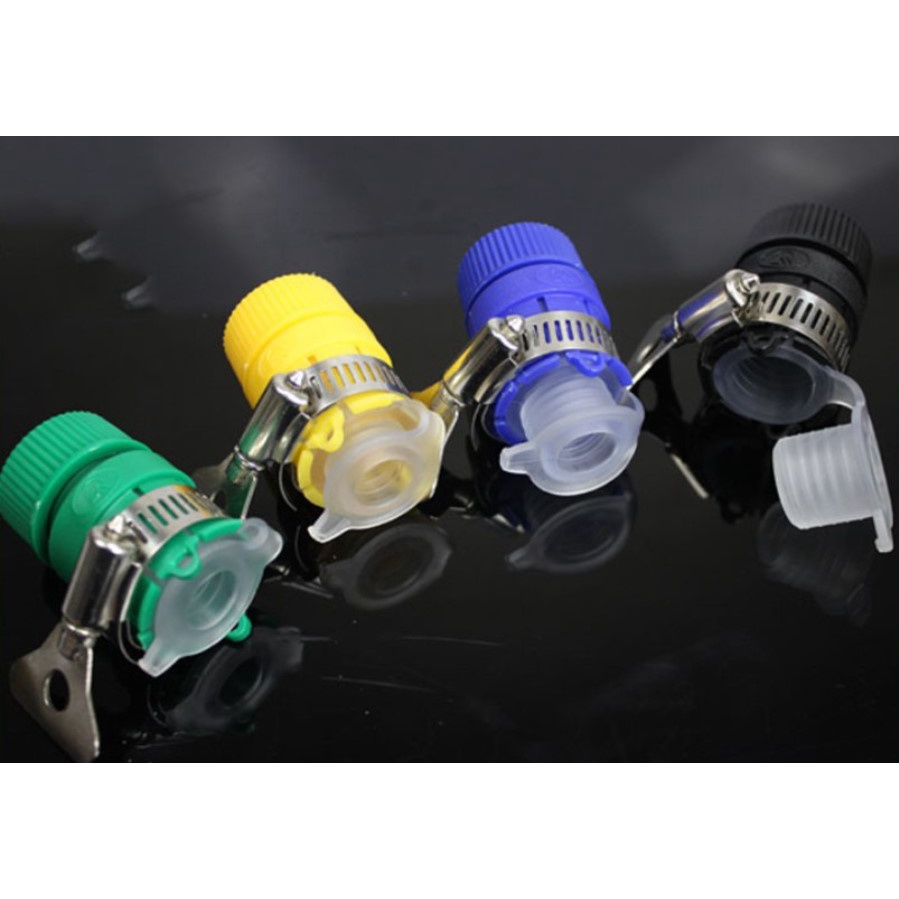 Bộ khớp nối nhanh dây hút 14mm - 16mm máy rửa xe vào vòi nước có đai xiết