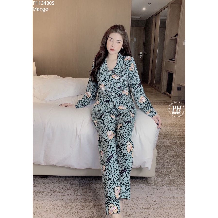 Bộ pijama lụa dài tay  nữ tính nhiều màu