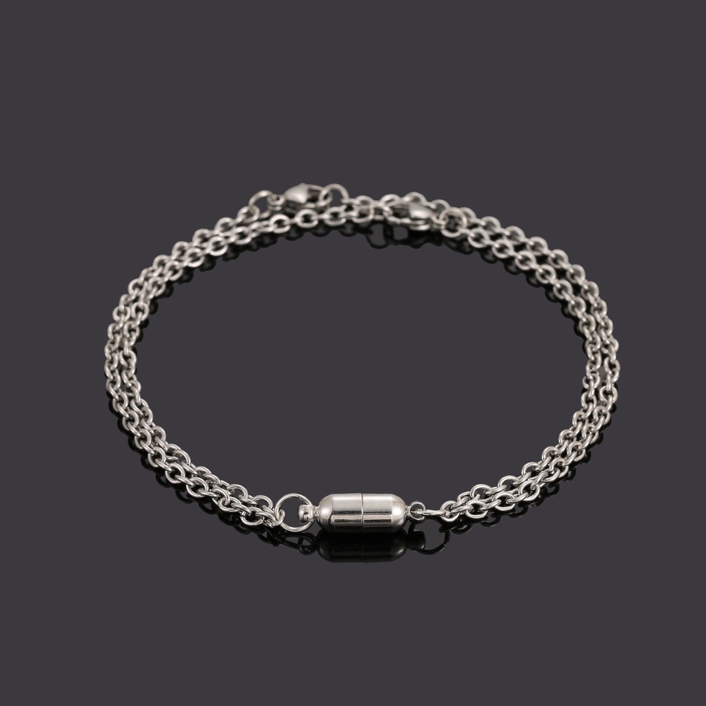 Set 2 vòng tay gắn nam châm bằng thép không gỉ thời trang cho cặp đôi