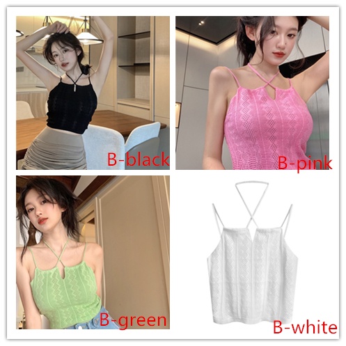 Áo Dệt Kim Sát Nách Hở Lưng Cột Dây Thời Trang Mùa Hè Dành Cho Nữ Áo hai dây