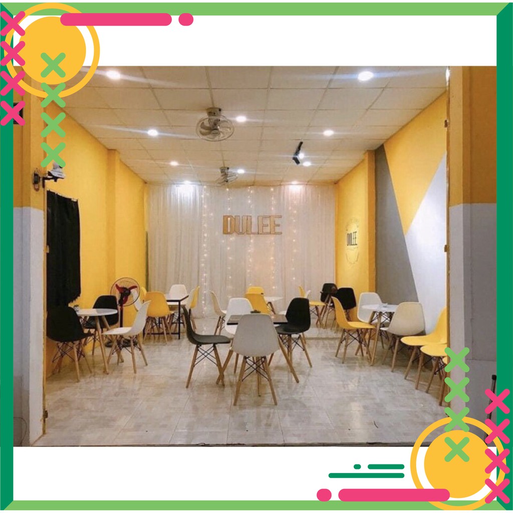 Ghế nhựa Cafe - Văn Phòng chân gỗ nhập khẩu EAMES Đủ Màu | BigBuy360 - bigbuy360.vn