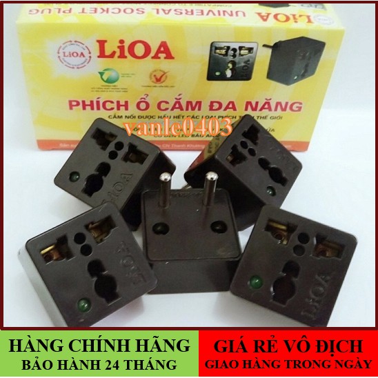 PHÍCH Ổ CẮM ĐIỆN ĐA NĂNG LIOA CHUYỂN TỬ 3 SANG 2 CHẤU -DẸP, TRÒN