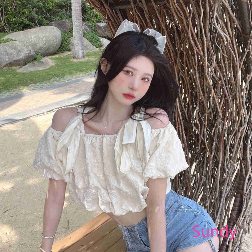 Áo Trễ Vai Tay Phồng Thời Trang Mùa Hè Dành Cho Nữ