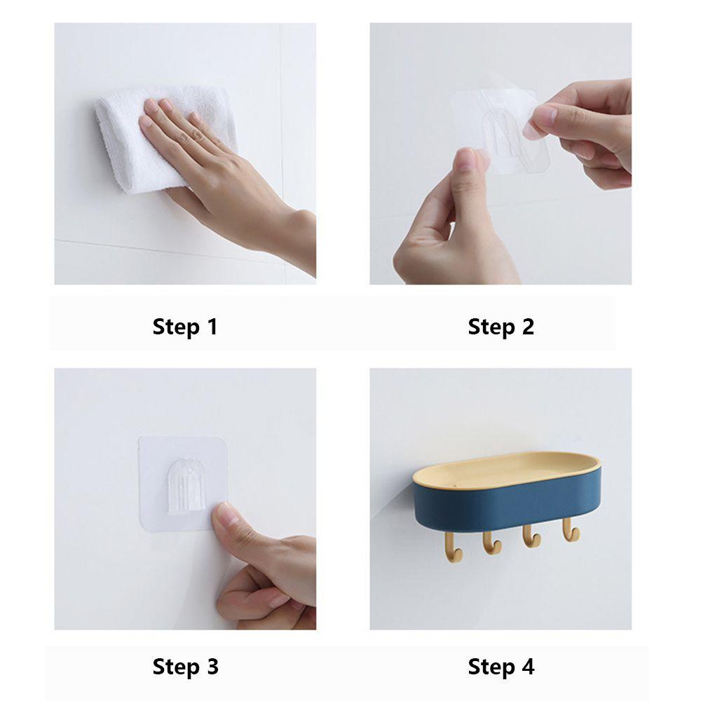 Khay Đựng Xà Phòng Gắn Tường Có Móc Treo Tiện Dụng Cho Phòng Tắm / Nhà Bếp
