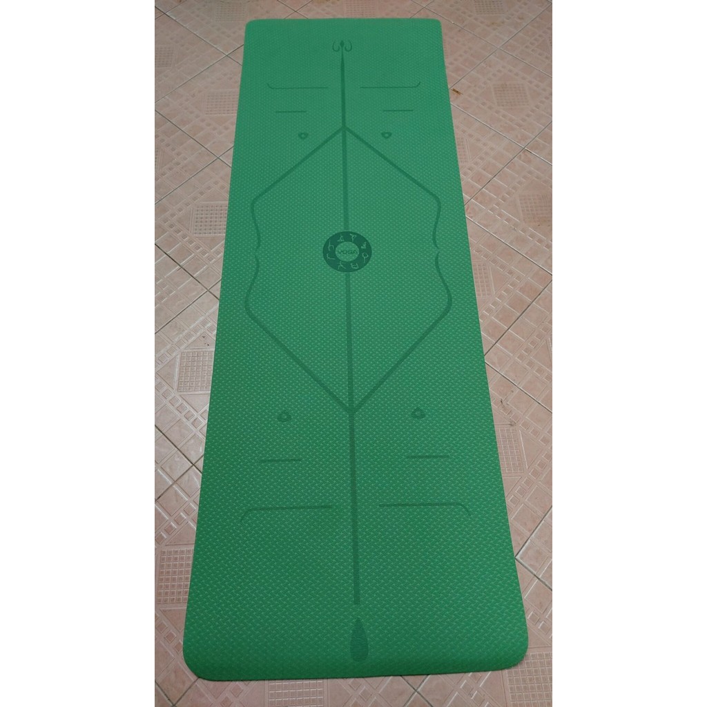 Thảm Yoga bám siêu tốt bền đẹp  6mm 1 Lớp có định tuyến Kèm Túi cao cấp và dây buộc thảm