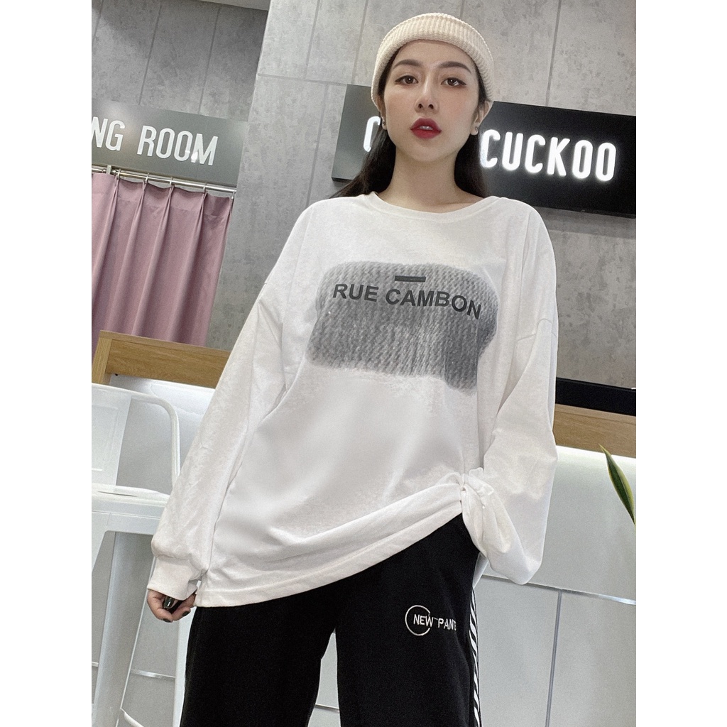 Áo Sweater Nữ Rue Cambon In Ngực - Mã Số: P11105