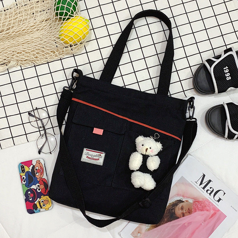 Túi vải canvas đeo chéo phong cách Hàn Quốc thời trang đơn giản dành cho nữ