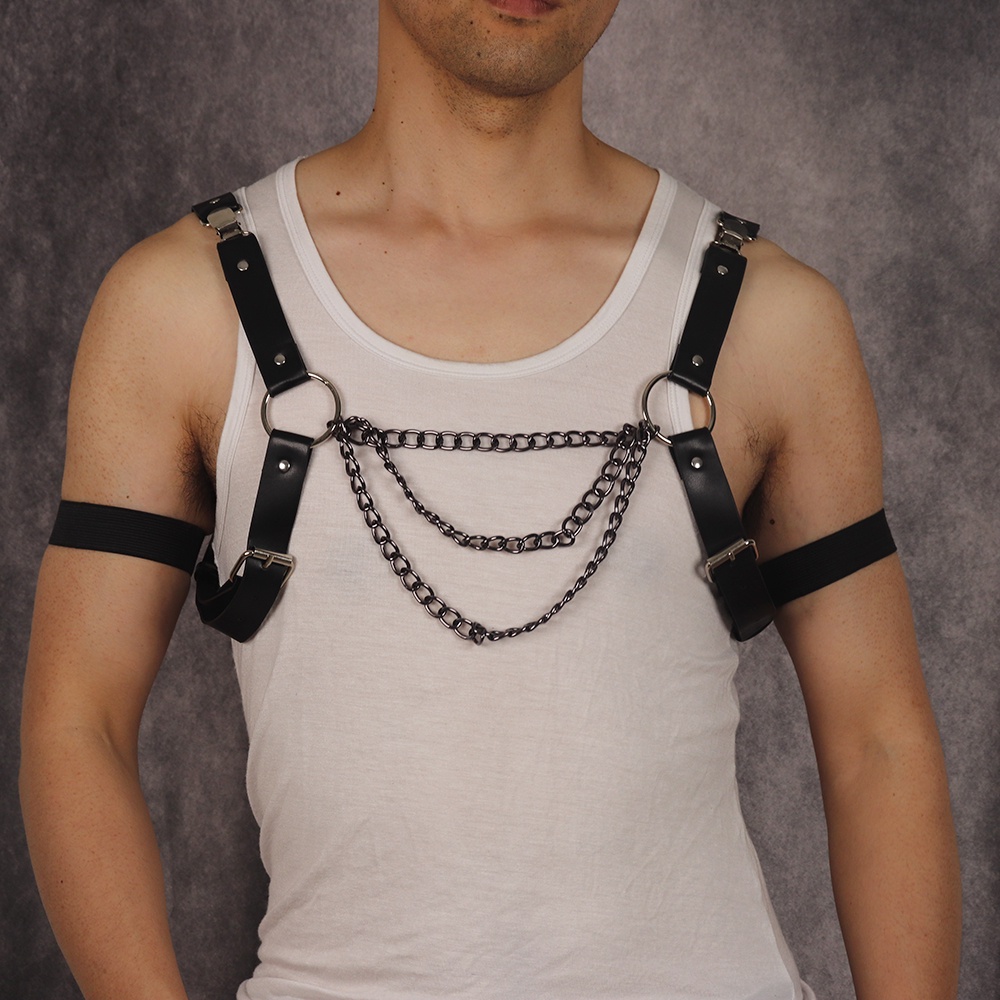 Toàn Bộ Dây Đai Áo Giáp Bằng Da Phong Cách Steampunk Gothic Gợi Cảm Cho Nam