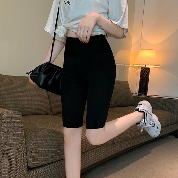 Quần legging nữ nâng mông, lưng cạp cao nâng mông vải thun dày dặn lửng ôm body bó mặc nhà tập gym yoga Okella