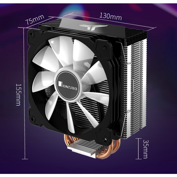 Quạt Tản Nhiệt CPU Jonsbo CR-1000Evo Black Led RGB 4 Ống Đồng - Hàng Fullbox