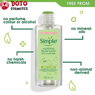[MẪU MỚI NHẤT] Nước Hoa Hồng Simple Dịu Nhẹ Cân Bằng Da Kind to Skin Soothing Facial Toner 200ml