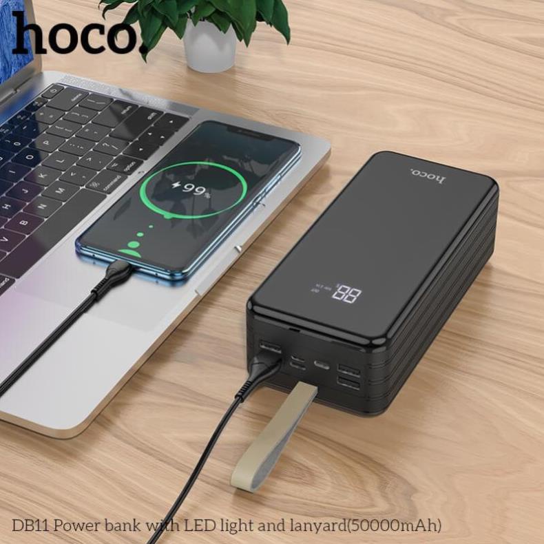 Pin sạc dự phòng nhanh 50.000mAh Hoco db11 - sạc dự phòng dung lượng khủng 7 cổng input output có đèn LED cao cấp