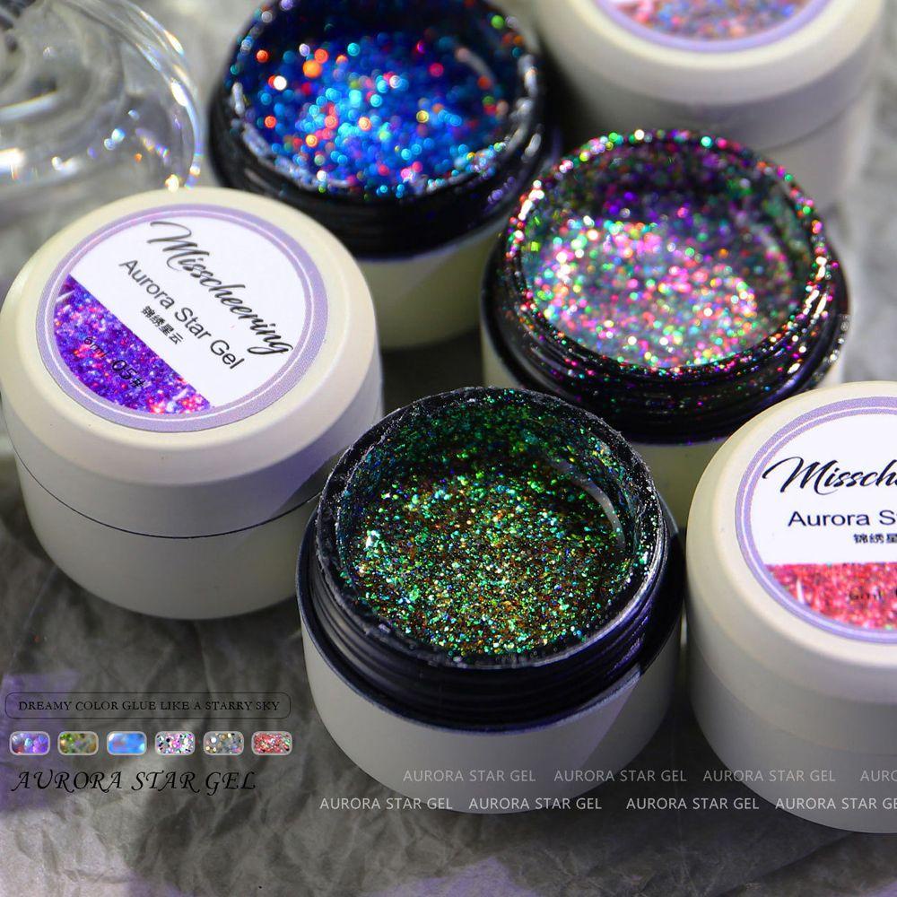 QQMALL Lọ Nước Sơn Móng Tay Kim Tuyến Lấp Lánh