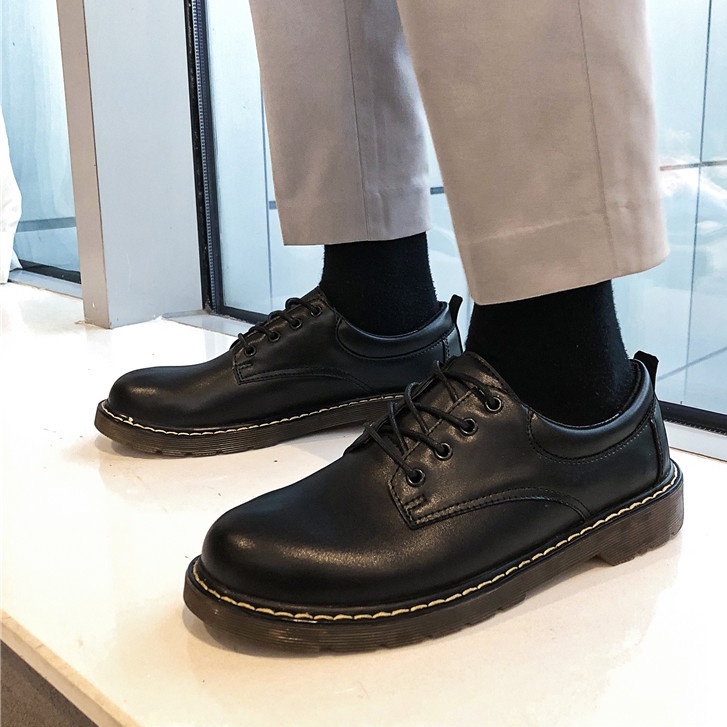 Giày da Oxford màu đen/nâu cột dây thời trang thu đông cho bé trai size 39-44