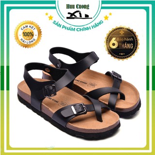 💥💥Sandal xỏ ngón da pu màu đen ĐẾ TRẤU