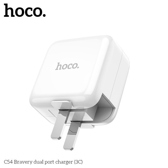 Củ sạc Nhanh Iphone Fast Charging - 2 Cổng USB 2A Hoco C54 - BH 12 tháng