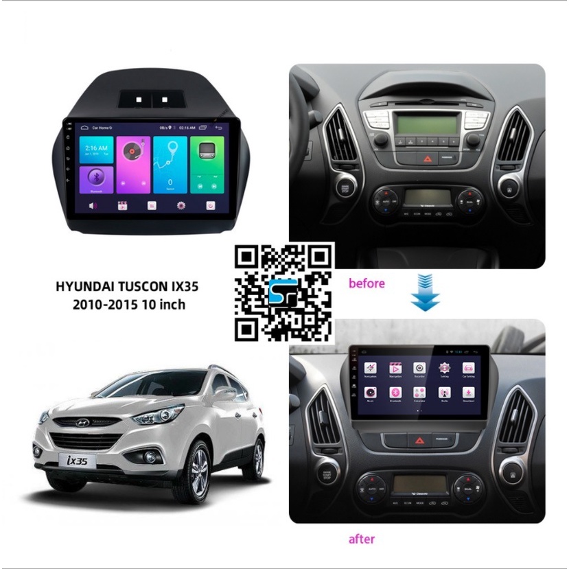 Màn Hình Android 10 inch Cho Xe TUCSON Năm 2010-2014 - Đầu DVD Android Kèm Mặt Dưỡng Giắc Zin HYUNDAI TUCSON