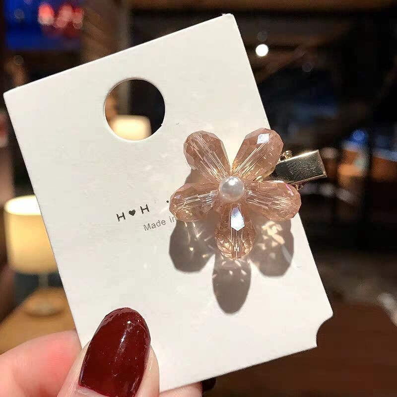 Kẹp tóc Haimeikang hình hoa đính đá thời trang nhỏ xinh dành cho nữ