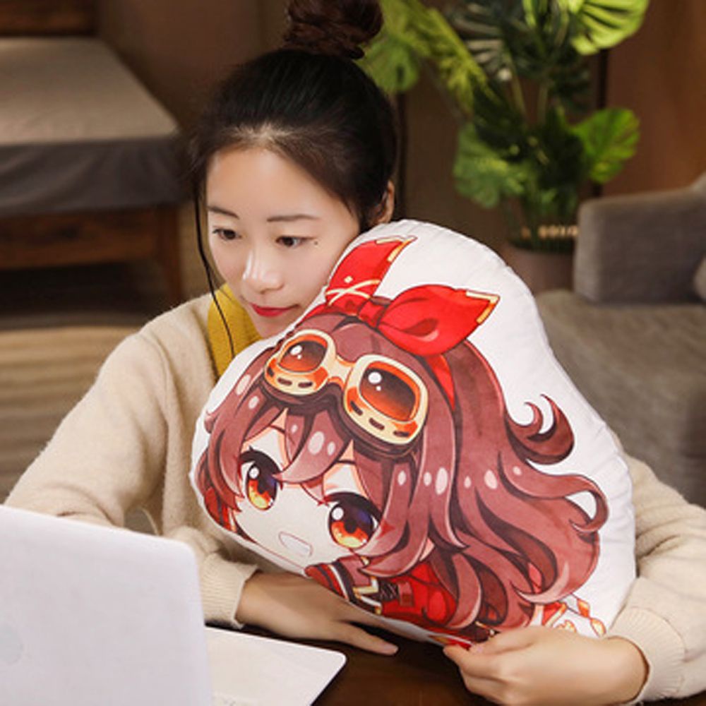 Gối nhồi bông hình nhân vật hoạt hình Genshin Impact Anime Keqing Lumine dễ thương