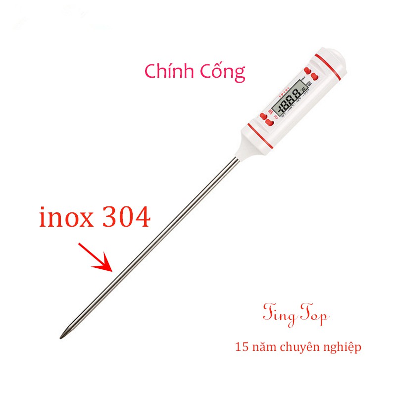 Nhiệt kế điện tử đo nước, sữa, đồ ăn(inox 304) TP 101