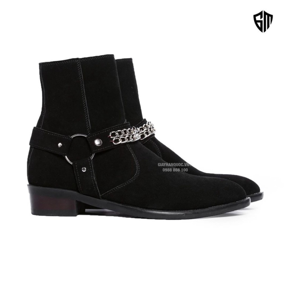 Giày Harness Boots nam chất liệu da bò nguyên tấm thời trang phong cách | BigBuy360 - bigbuy360.vn