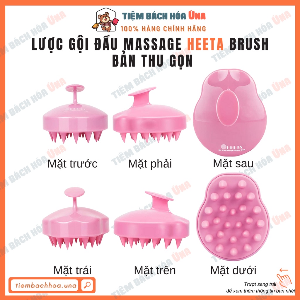 Lược gội đầu massage HEETA giảm rụng tóc, giảm gàu, giảm ngứa bản thường hàng Mỹ