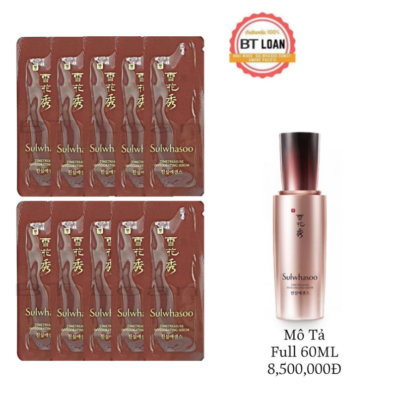 Combo 30 gói Tinh chất chống lão hoá thông đỏ Sulwhasoo Timetreasure Renovating Serum
