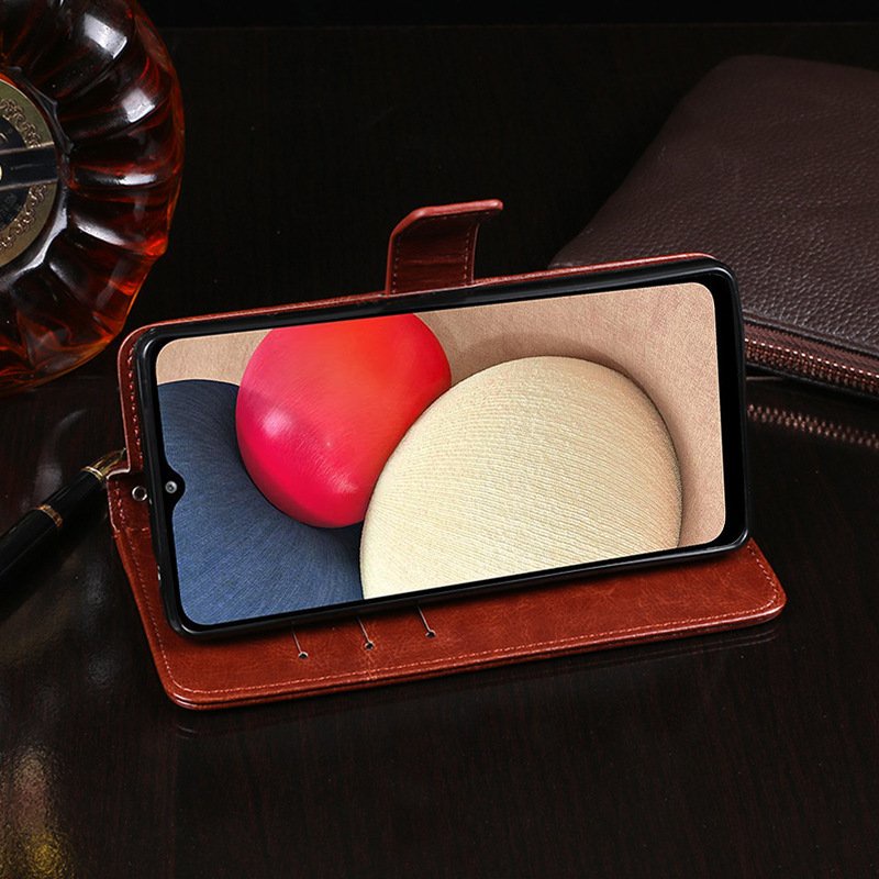 Bao da dạng ví nắp lật hai mặt kèm khe để thẻ cho samsung a03s