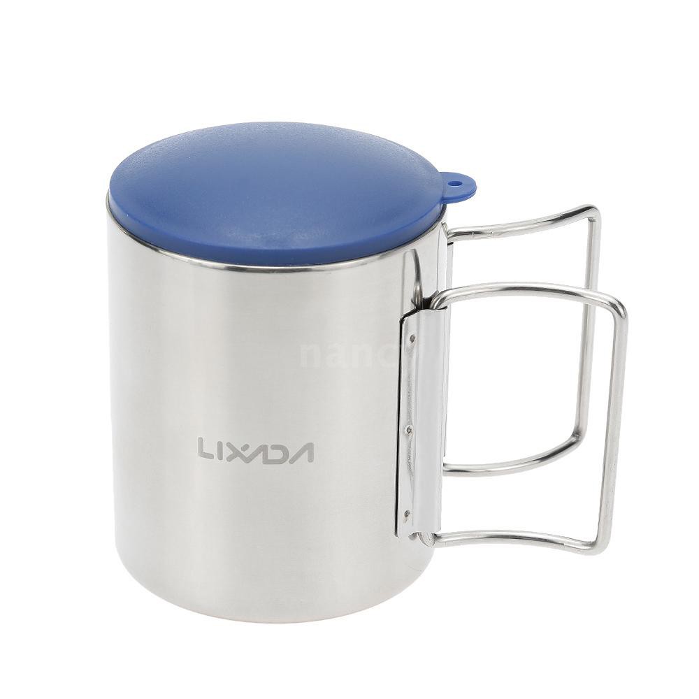 Cốc dùng ngoài trời bằng thép không gỉ chất lượng cao tiện dụng Lixada 220ml