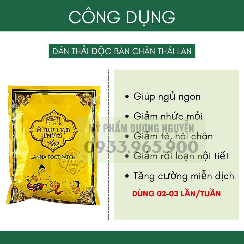 10 Miếng Dán Chân Thải Độc Detox Lanna Foot Patch