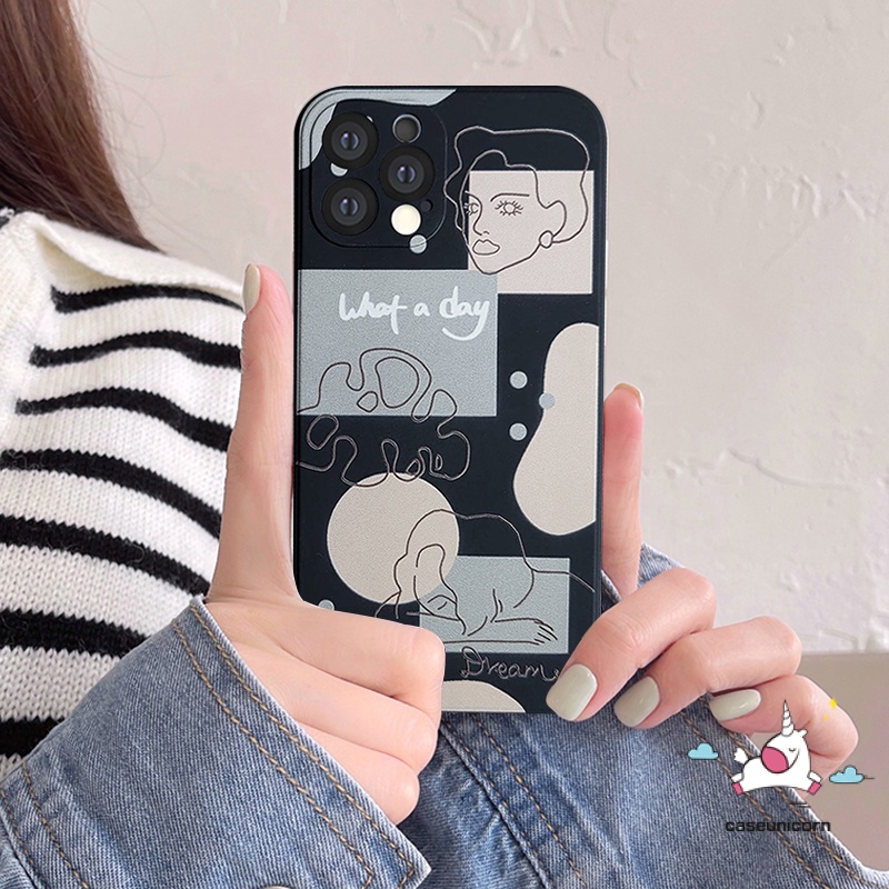 Ốp điện thoại TPU dẻo hình khuôn mặt nghệ thuật thích hợp cho IPHONE 11 12 13 PRO MAX 6 6S 7 8 PLUS X XR XS MAX SE