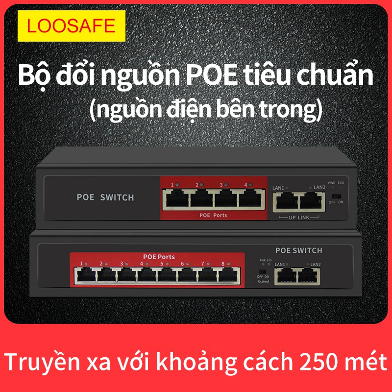 Bộ chia Ethernet LOOSAFE 4/8 kênh, công tắc mạng POE | WebRaoVat - webraovat.net.vn