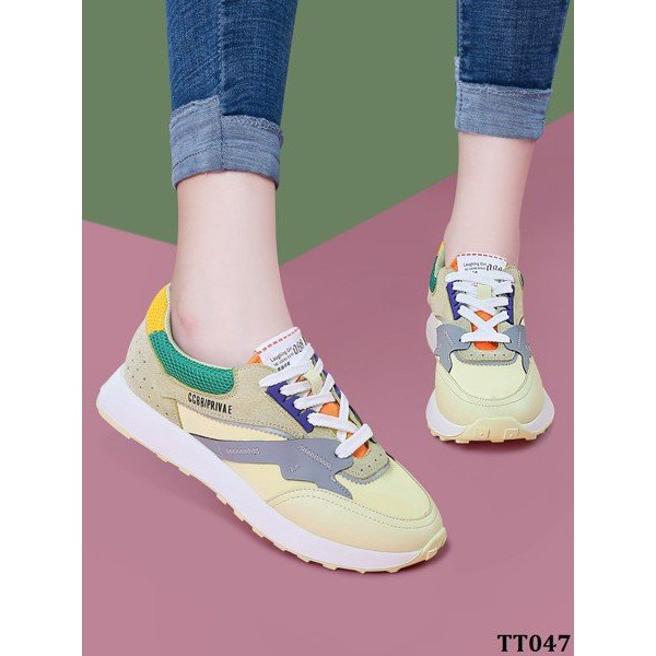 TT047 - ENDA KISUHI Giày Sneaker Retro Phối Màu