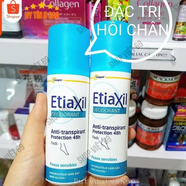 [Hàng Pháp] Xịt Khử Mùi Etiaxil (100ml) -Giảm Tiết Mồ Hôi, Khử Mùi Hôi Chân Triệt Để. Diệt Khuẩn Ngăn Mùi Hôi Tái Phát