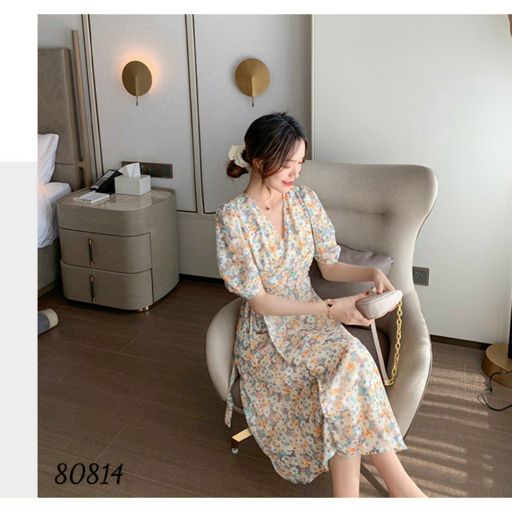[Đủ size ] Đầm hoa -Váy nữ váy hoa vàng nhẹ nhàng dễ thương size từ 40-71kg | BigBuy360 - bigbuy360.vn