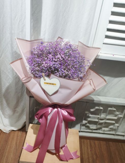 [ Hoa khô ] Bó hoa baby khô tím nhập khẩu, quà tặng ý nghĩa