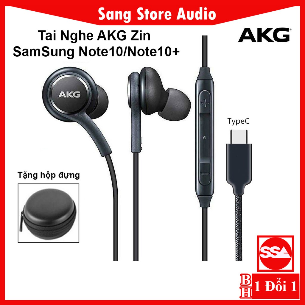 Tai Nghe Chính Hãng AKG SamSung Note 10, Note 10+ ZIN Jack Type C | Màu Đen - BH 1 đổi 1 - Sang Store Audio