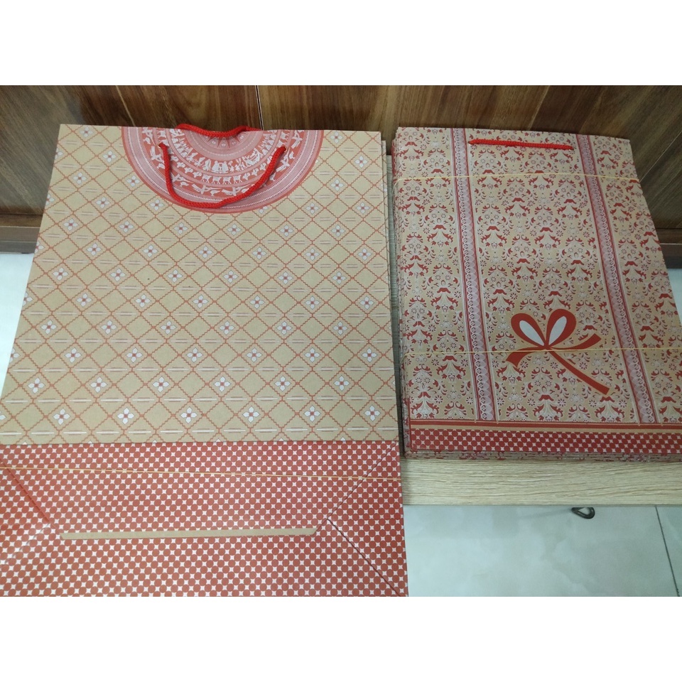 TÚI GIẤY KCAFT ĐỰNG QUÀ IN HOẠ TIẾT size 1, 2, 3(GIAO MẪU NGẪU NHIÊN)