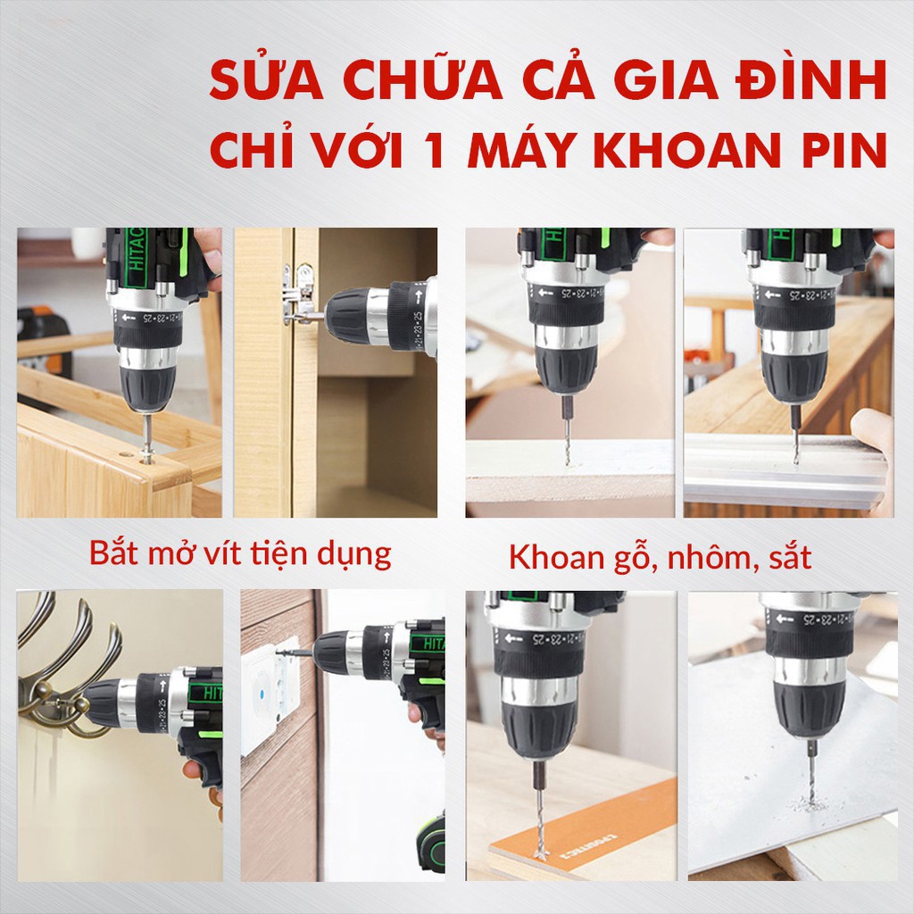 Khoan Pin Bắn Vít Hitachi 28V, Tặng Kèm Mũi Khoan