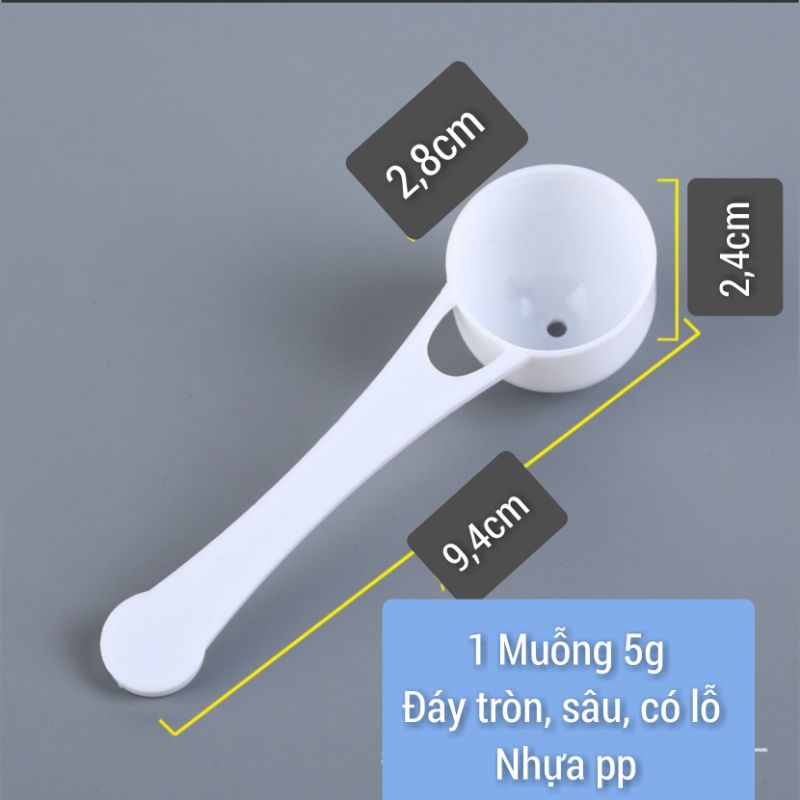 Muỗng( thìa) đong 5g, múc bột, định lượng gia vị nhiều mẫu,không bao bì