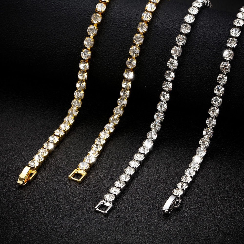 Crystal Diamond Men Hip Hop Tennis Necklace Choker Chain Gifts