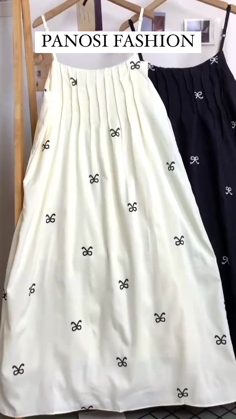 Váy hai dây babydoll 2 lớp họa tiết nơ váy maxi dáng dài đi biển đi chơi sang trọng PANOSI - V820 | BigBuy360 - bigbuy360.vn