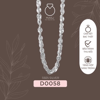 Dây xoắn lá 7D Bạc Ý S925 móc máy kim cương siêu sáng cao cấp D0058B | MiASJ Mi.A Trang sức bạc